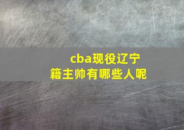 cba现役辽宁籍主帅有哪些人呢