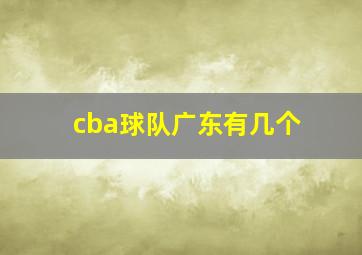 cba球队广东有几个