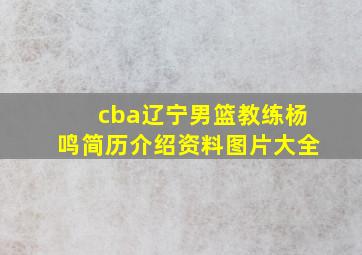 cba辽宁男篮教练杨鸣简历介绍资料图片大全