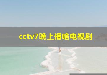 cctv7晚上播啥电视剧