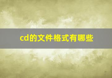 cd的文件格式有哪些