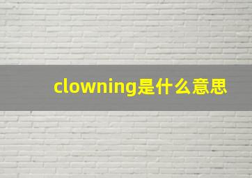 clowning是什么意思