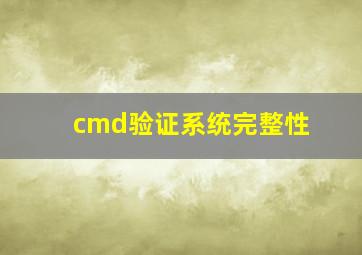 cmd验证系统完整性