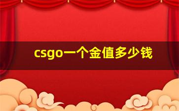 csgo一个金值多少钱