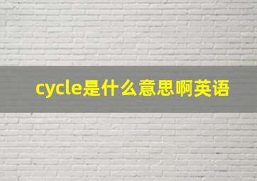 cycle是什么意思啊英语