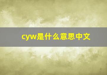 cyw是什么意思中文