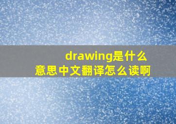 drawing是什么意思中文翻译怎么读啊