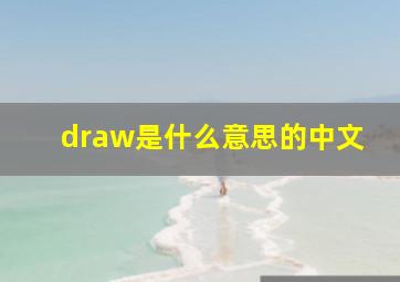 draw是什么意思的中文