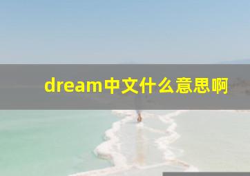 dream中文什么意思啊