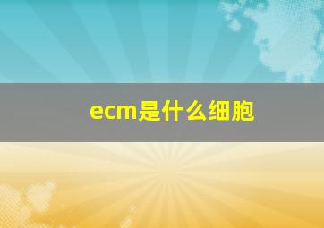 ecm是什么细胞