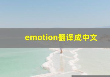 emotion翻译成中文