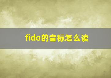 fido的音标怎么读