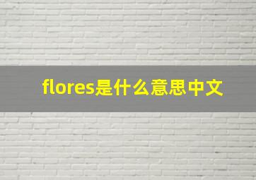 flores是什么意思中文