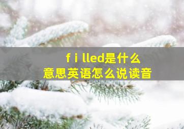 fⅰlled是什么意思英语怎么说读音