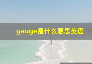 gauge是什么意思英语