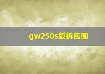 gw250s版拆包围