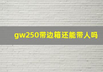 gw250带边箱还能带人吗