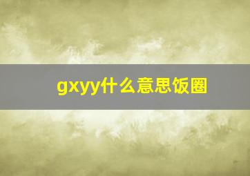 gxyy什么意思饭圈