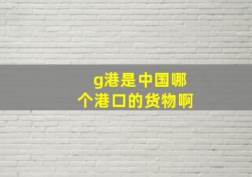 g港是中国哪个港口的货物啊