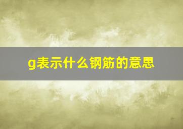 g表示什么钢筋的意思