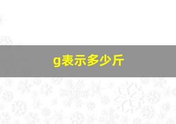 g表示多少斤