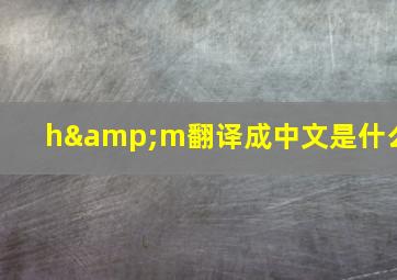 h&m翻译成中文是什么