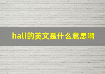 hall的英文是什么意思啊