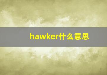 hawker什么意思