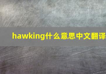 hawking什么意思中文翻译