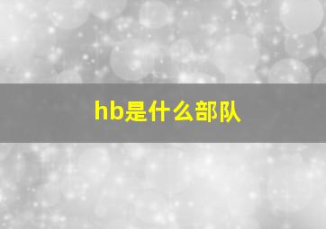 hb是什么部队