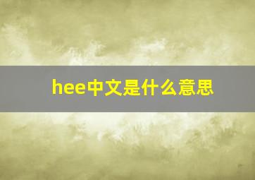 hee中文是什么意思