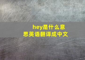 hey是什么意思英语翻译成中文