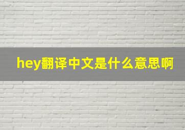 hey翻译中文是什么意思啊