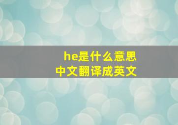 he是什么意思中文翻译成英文