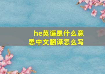 he英语是什么意思中文翻译怎么写