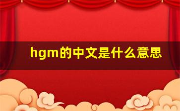 hgm的中文是什么意思