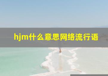 hjm什么意思网络流行语