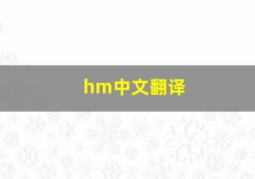 hm中文翻译