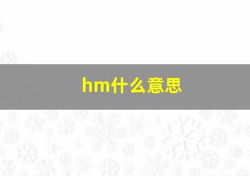 hm什么意思