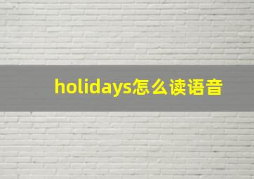 holidays怎么读语音