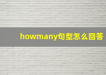 howmany句型怎么回答