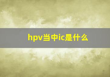 hpv当中ic是什么