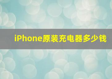 iPhone原装充电器多少钱