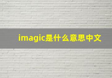 imagic是什么意思中文