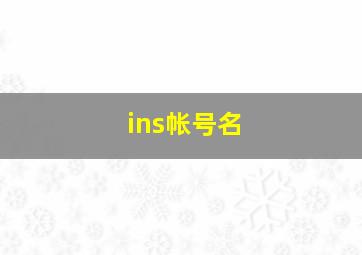 ins帐号名