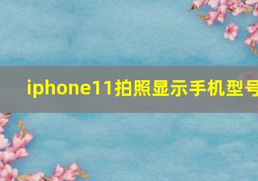 iphone11拍照显示手机型号