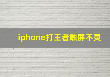 iphone打王者触屏不灵