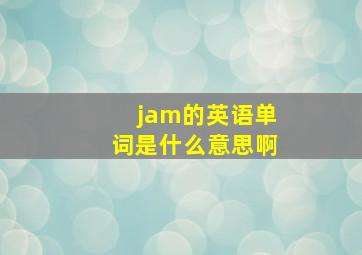 jam的英语单词是什么意思啊