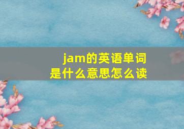 jam的英语单词是什么意思怎么读