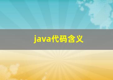 java代码含义